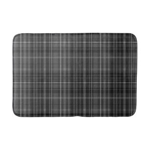 Schwarzes Grau Karo Muster Minimal Chic Design Badematte