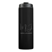 Schwarzes Grau Monogramm Name Modern Minimalistisc