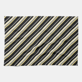 Schwarzes Grau und die Farbtöne der gelben Streife Geschirrtuch