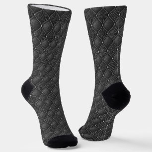 Schwarzes graues Art Deco Glam-Muster Socken
