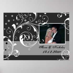 Schwarzes, graues Foto Poster