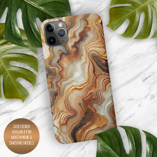 Schwarzes Graues Rotes Braunes Bernstein-Gold-Marm iPhone 15 Pro Max Hülle