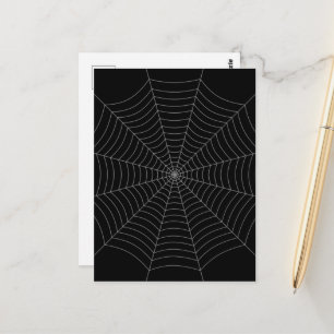 Schwarzes graues Spinnennetz Halloween-Muster Postkarte