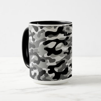 Schwarzes Graues Stadt-Tarnmuster Tasse