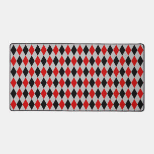 Schwarzes graues und rotes Diamantmuster  Schreibtischunterlage