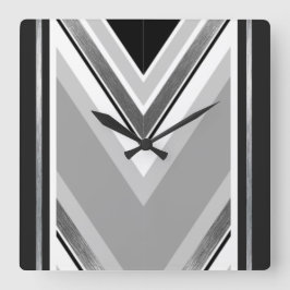 Schwarzes, graues und weißes diagonales quadratische wanduhr