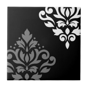 Schwarzes graues Weiß der Rolle-Damast-Kunst-I Fliese