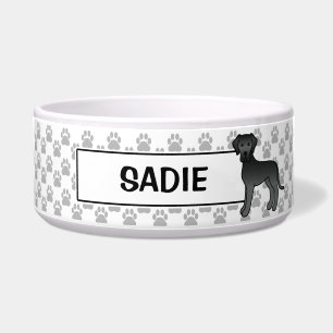 Schwarzes Great Dane Hund Design mit Name des Haus Napf