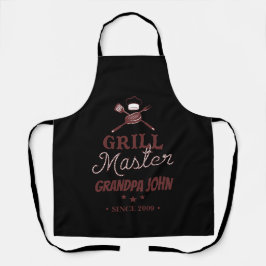Schwarzes Grill Master Opa Personalisiert Schürze