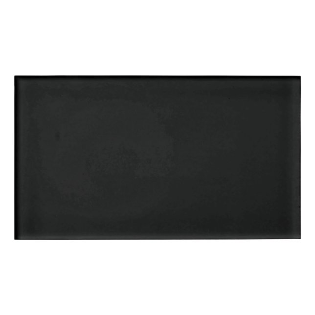 Schwarzes großes Rechteck Namenschild (Vorderseite)