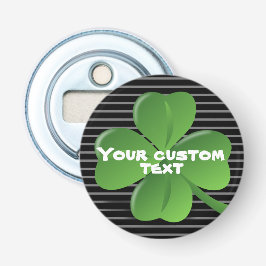 Schwarzes grünes Kleeblatt-kundengerechtes Flaschenöffner