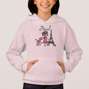 Schwarzes Haar-Diva Hoodie