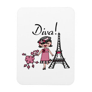 Schwarzes Haar-Diva Magnet