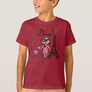 Schwarzes Haar-Diva T-Shirt