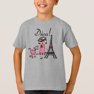 Schwarzes Haar-Diva T-Shirt
