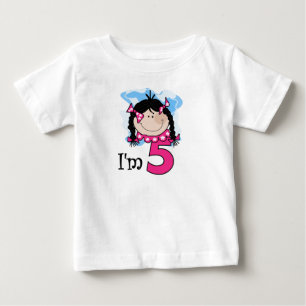 Schwarzes Haar, ich bin fünf Baby T-shirt