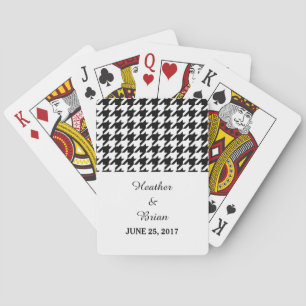 Schwarzes Hahnentrittmuster Hochzeitskarten Spielkarten