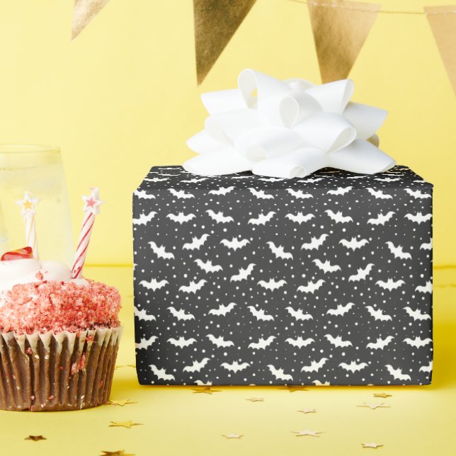 Schwarzes Halbzeitgeflecht Geschenkpapier (Geburtstagsparty)