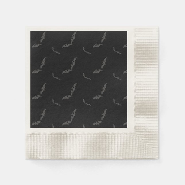 Schwarzes Halloween/Fledermaus Napkins Serviette (Vorderseite)