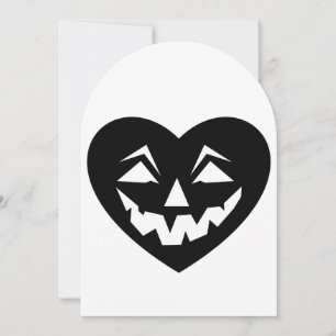 schwarzes Halloween-Herz gothic Valentinstag gruse Einladung