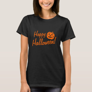 Schwarzes Halloween-T-Shirt für Kürbiskopf der T-Shirt
