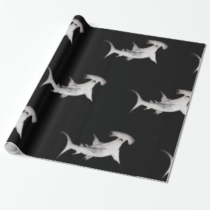schwarzes Hammerhaihaifisch-Packpapier Geschenkpapier