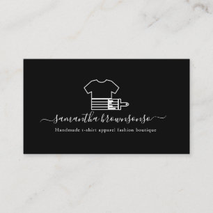 Schwarzes handgefertigtes T-Shirt Bekleidungsmode  Visitenkarte