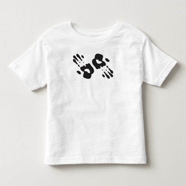 Schwarzes Handprints Kleinkind T-shirt (Vorderseite)