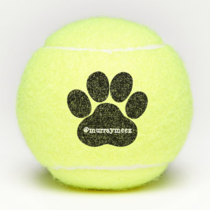 Schwarzes Haustier-Tatzen-Druck-und Instagram Tennisbälle