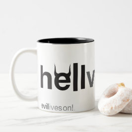 Schwarzes Helvetica-Wortmarken-Two-Tone-Mug 110z. Zweifarbige Tasse