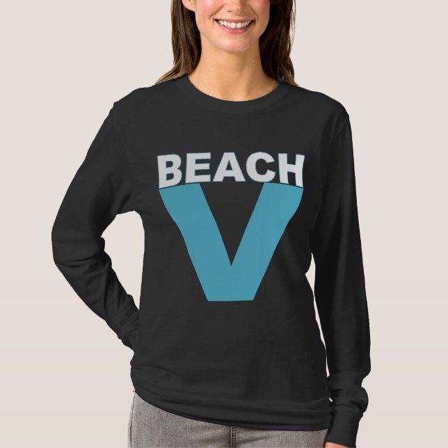 Schwarzes Hemd Langärmelfrau VIRGINIA BEACH T-Shirt (Vorderseite)