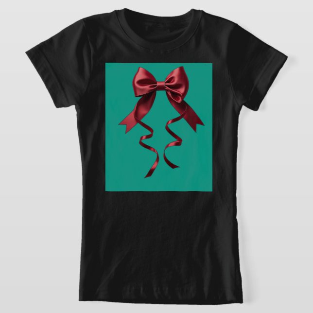 Schwarzes Hemd mit grüner Fliege T-Shirt (Ablage )