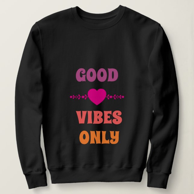 Schwarzes Hemd mit vollen Ärmeln für Frauen Sweatshirt (Design vorne)