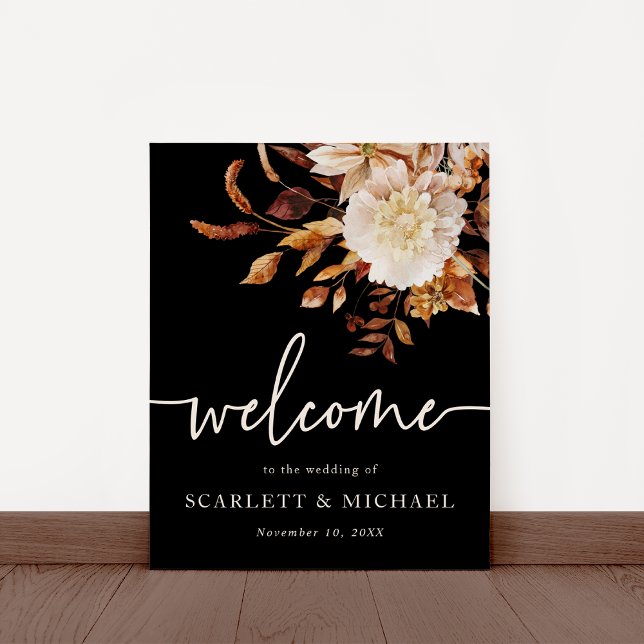 Schwarzes Herbst-Willkommensposter Poster (Black Fall Welcome Poster
)