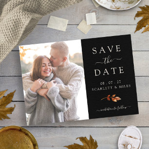 Schwarzes Herbstfoto Save The Date