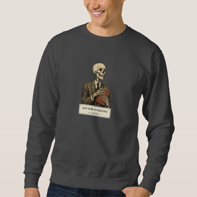 Schwarzes Herren-Sweatshirt mit Skelett-Grafik-Cre Sweatshirt (Vorderseite)