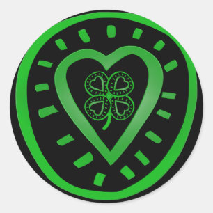 Schwarzes Herz am St Patrick's Day R Sticker