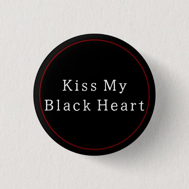 Schwarzes Herz Button (Vorderseite)