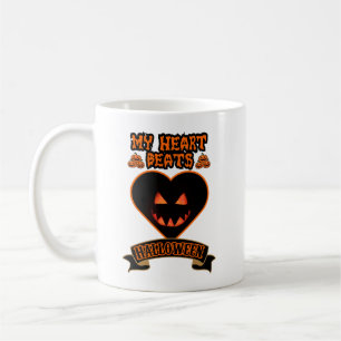 Schwarzes Herz Halloween Evil Pumpkin Face Spooky  Kaffeetasse