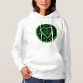 Schwarzes Herz mit Kleeblatt - St Patrick's Day Hoodie