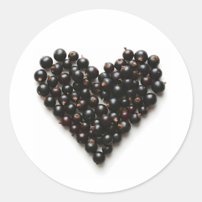 Schwarzes Herz Runder Aufkleber (Vorderseite)