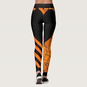 Schwarzes Herz Strip Spider Leggings