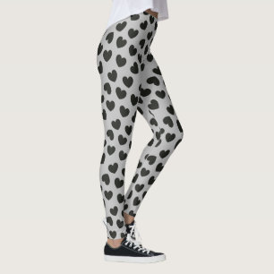 Schwarzes Herz und grauer Hintergrund ( anpassen) Leggings