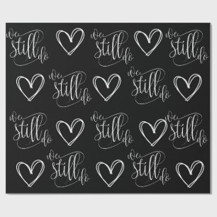 Schwarzes Herz zum Hochzeitstag Geschenkpapier