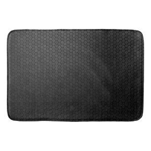 Schwarzes Hexagon Shape Design Badematte
