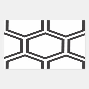 Schwarzes Hexagonmuster Rechteckiger Aufkleber