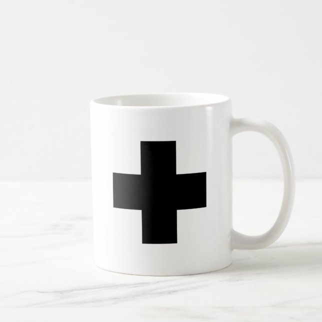 Schwarzes Hilfekreuz Tasse (Rechts)