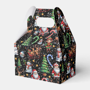 Schwarzes Hintergrund-Weihnachtsdekorationsmuster Geschenkschachtel