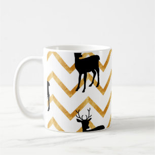 Schwarzes Hirsch, goldenes Muster. Kaffeetasse