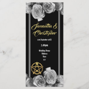 Schwarzes Hochzeitsprogramm für Wiccan Pentagramm Programm